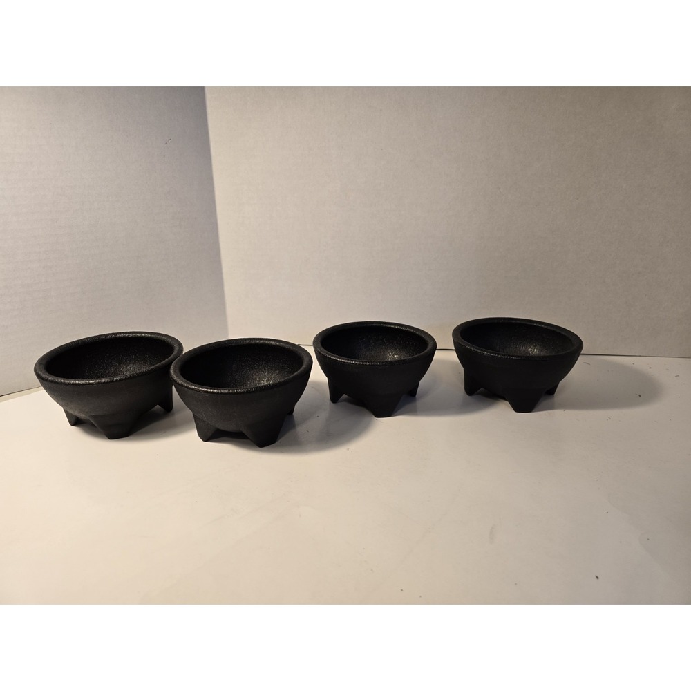 4 Mocajete Themed Plactic Bowls Salsa Guacamole Rough Surface Party Summer /0407